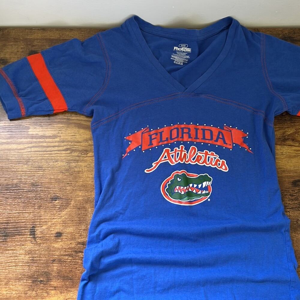 Collegiate Florida Gator Mid-Sleeve Jersey Style Slim Fit Tee - Picture 2 of 10